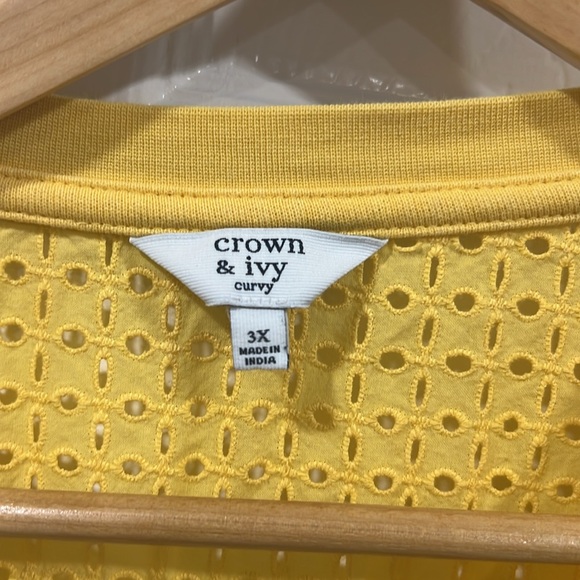 Crown and Ivy Yellow Top size 3X - Picture 2 of 6